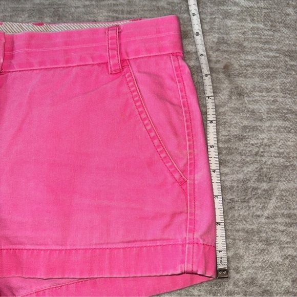 J. Crew “Broken In” Chino Flat Front Mid Rise Cotton Shorts Neon Pink Women's 00 - Picture 7 of 7